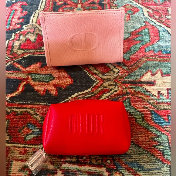 Dior Beauty Barbiecore Pink and Red Pair of Cosmetic Bags - Picture 1 of 13